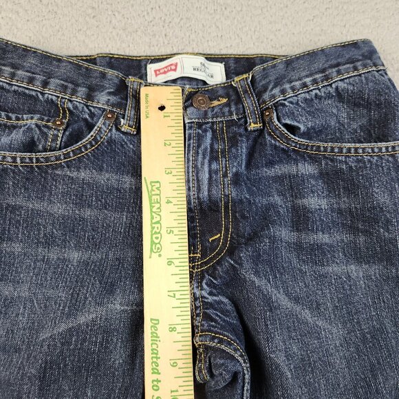 Levi's 505 Jeans Boys Size 10 Husky Dark Wash Regular Fit Straight Blue Denim - Picture 4 of 9